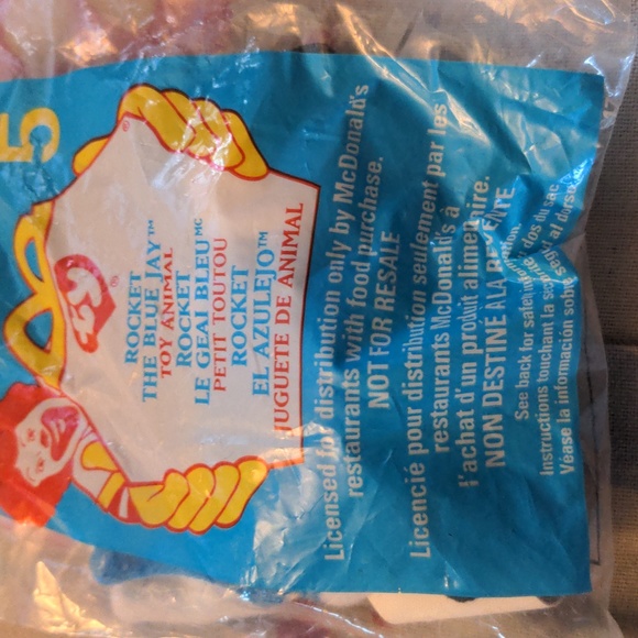 Vintage Sealed Ty Mc Donalds Rocket The Blue Jay Toy Animal 1999 - Picture 3 of 7